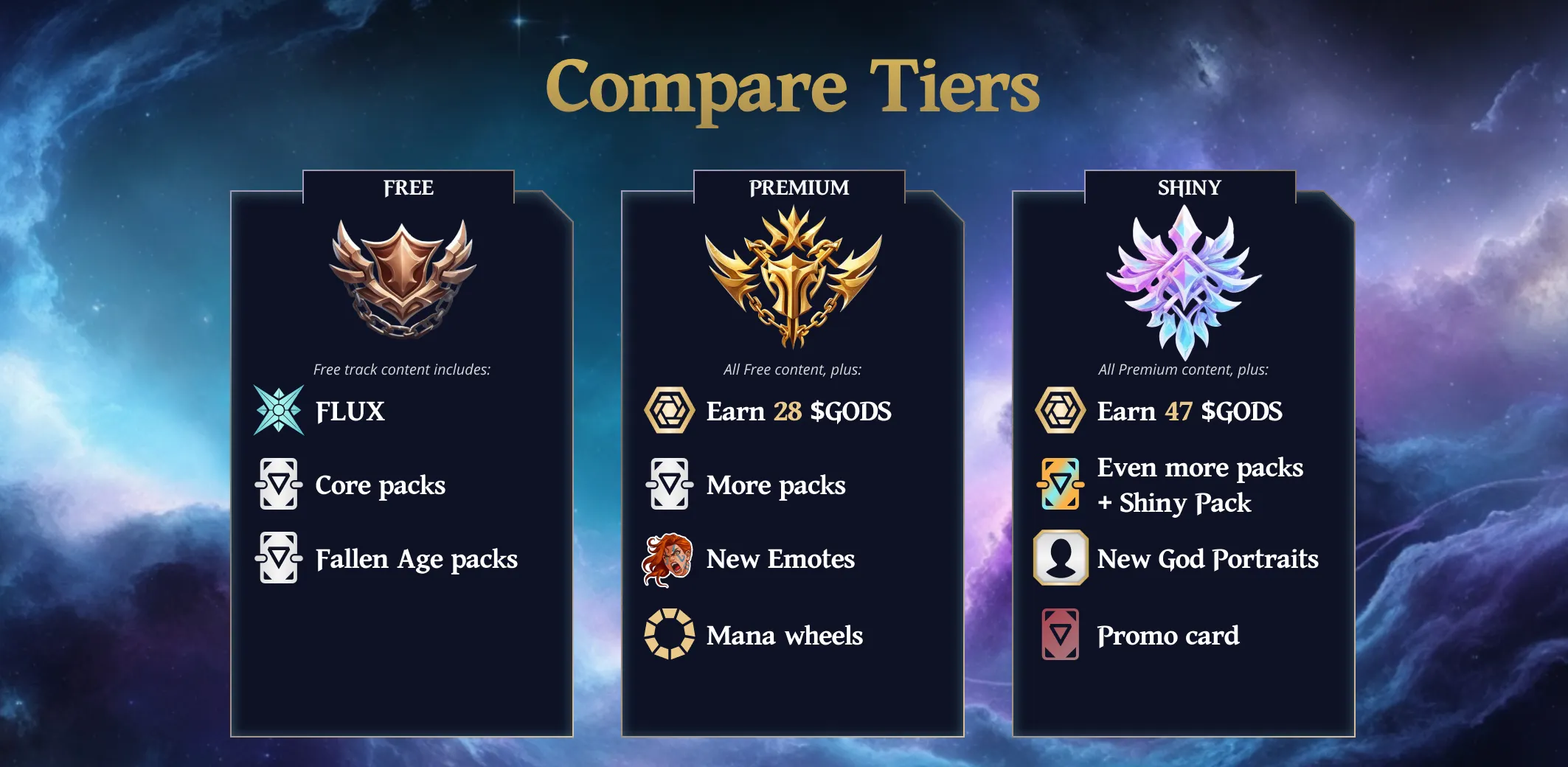 gods unchained battle pass tiers